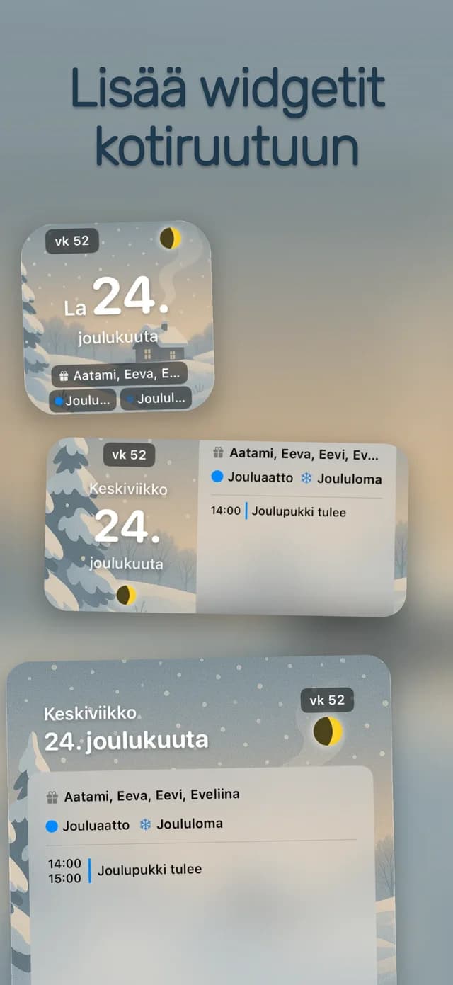 Aloitusnäytön widgetit